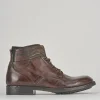 Anfibi tacco 1cm pelle marrone