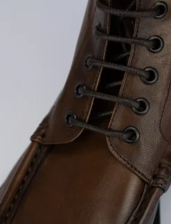 Anfibi tacco 1cm pelle marrone