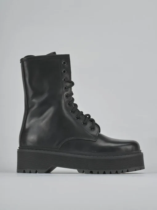 Anfibi tacco 4cm pelle nero