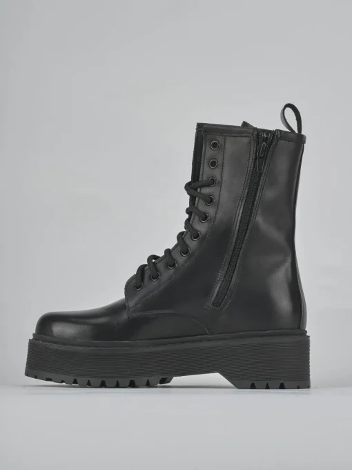Anfibi tacco 4cm pelle nero