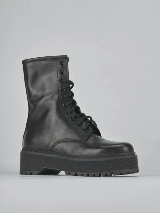 Anfibi tacco 4cm pelle nero