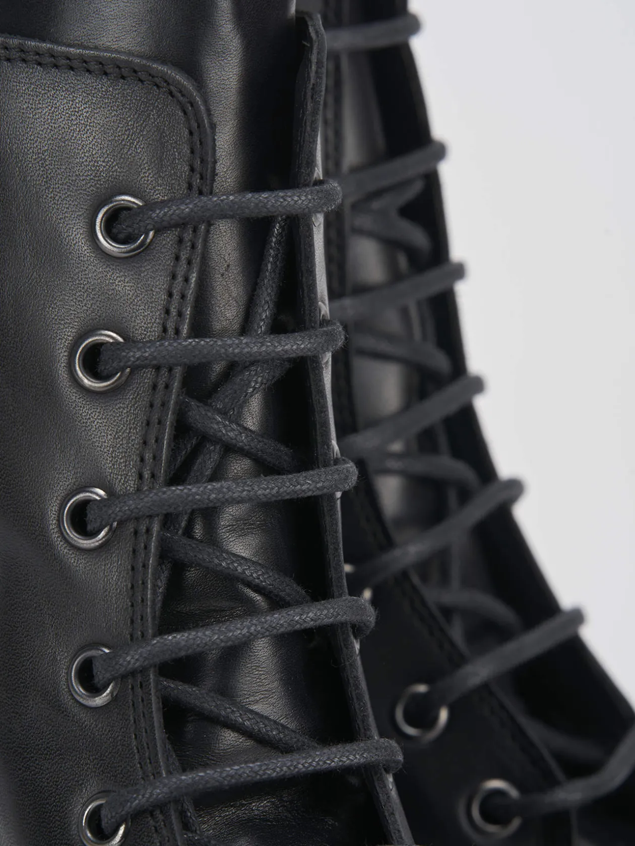 Anfibi tacco 3cm pelle nero