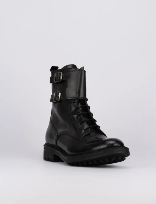 Anfibio tacco 2cm nero pelle
