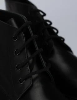 Anfibio tacco 2cm nero pelle