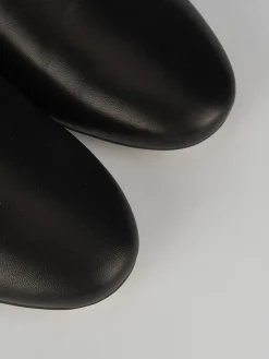 Ballerina babbuccia tacco 1cm nero pelle