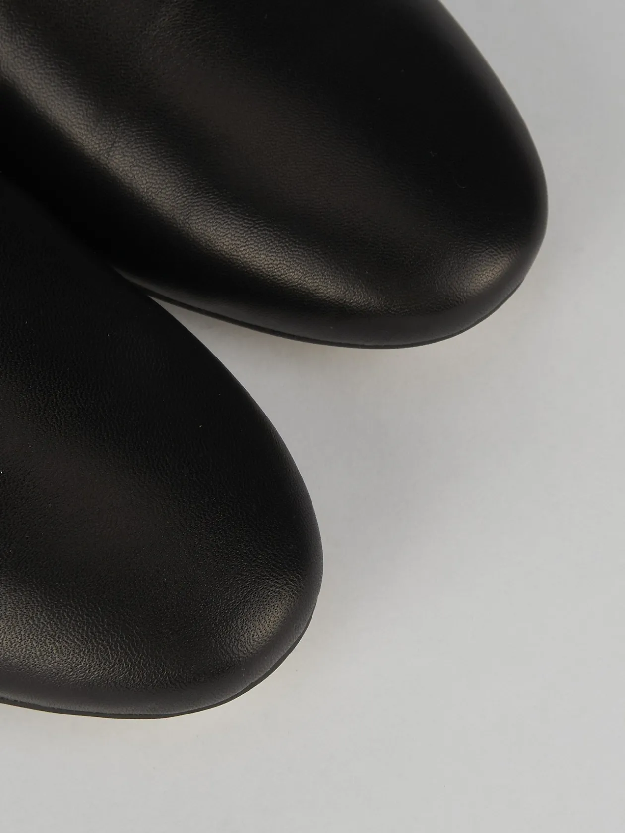 Ballerina babbuccia tacco 1cm nero pelle