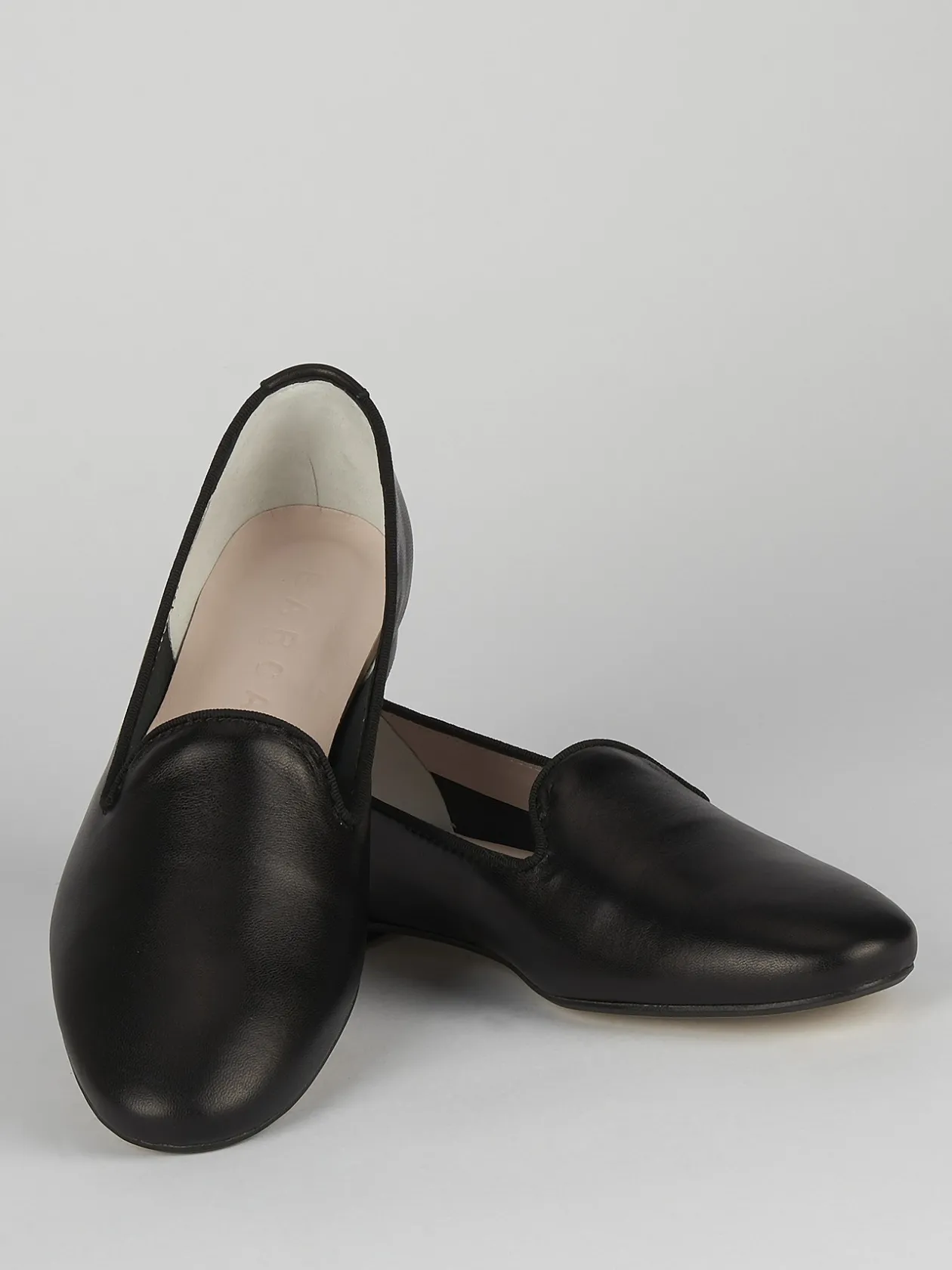 Ballerina babbuccia tacco 1cm nero pelle