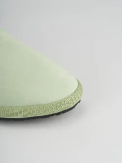 Ballerina friulana tacco 1 cm verde tessuto