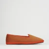 Ballerina tacco 1 cm arancio velluto