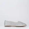 Ballerina tacco 1 cm argento glitter
