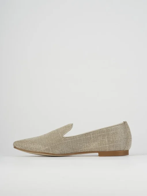 Ballerina tacco 1 cm beige pelle