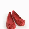 ballerina tacco 1 cm rosso