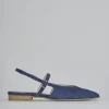 Ballerine tacco 1cm camoscio blu
