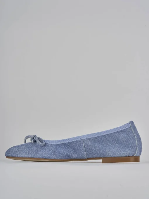 Ballerine tacco 1cm camoscio jeans