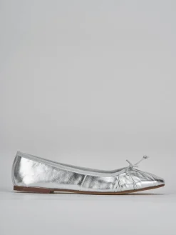 Ballerine tacco 1cm pelle argento