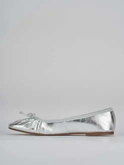 Ballerine tacco 1cm pelle argento