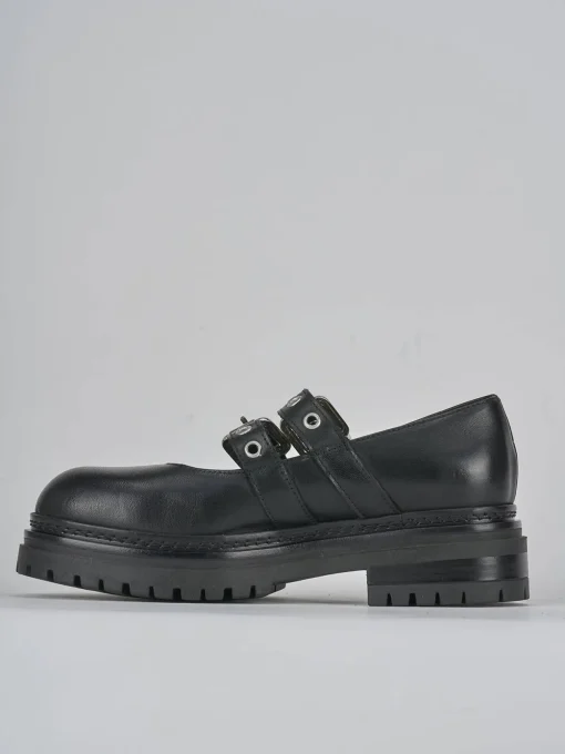 Ballerine tacco 3cm pelle nero