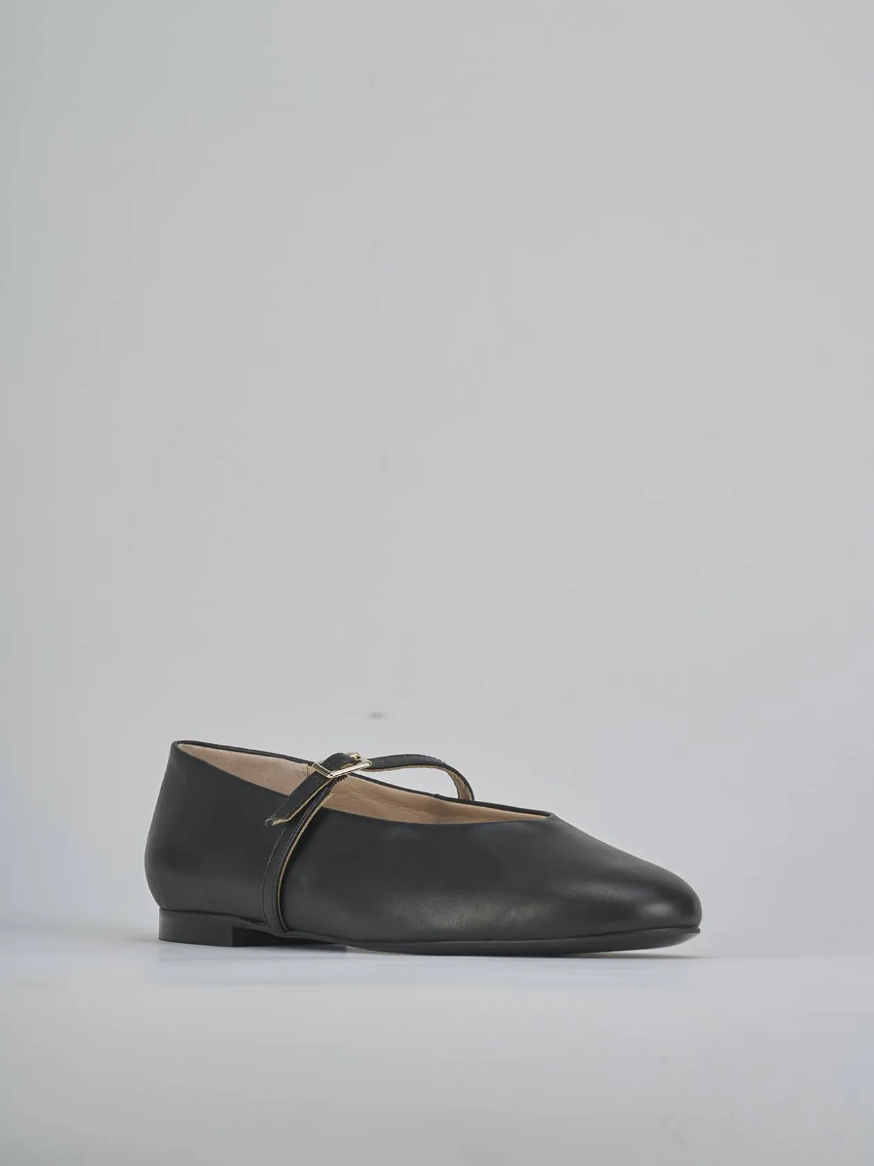 Ballerine tacco 1cm pelle nero