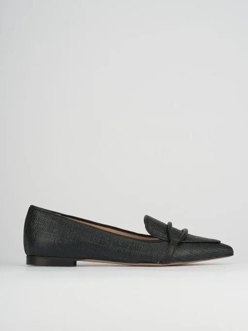 Ballerine tacco 1cm tessuto nero