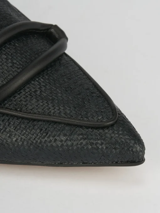 Ballerine tacco 1cm tessuto nero