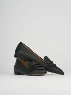 Ballerine tacco 1cm tessuto nero