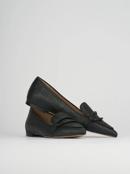 Ballerine tacco 1cm tessuto nero