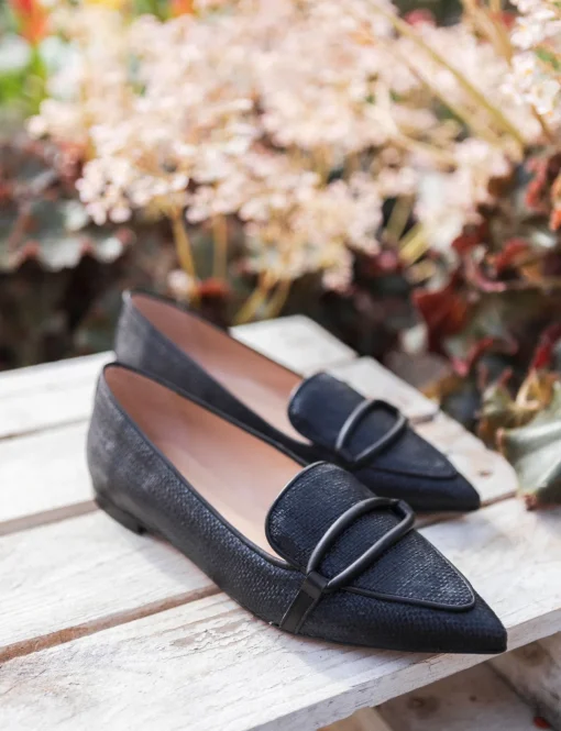 Ballerine tacco 1cm tessuto nero