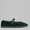 Ballerine tacco 1cm velluto verde