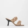 Ciabatta da passeggio tacco 5 cm beige pelle