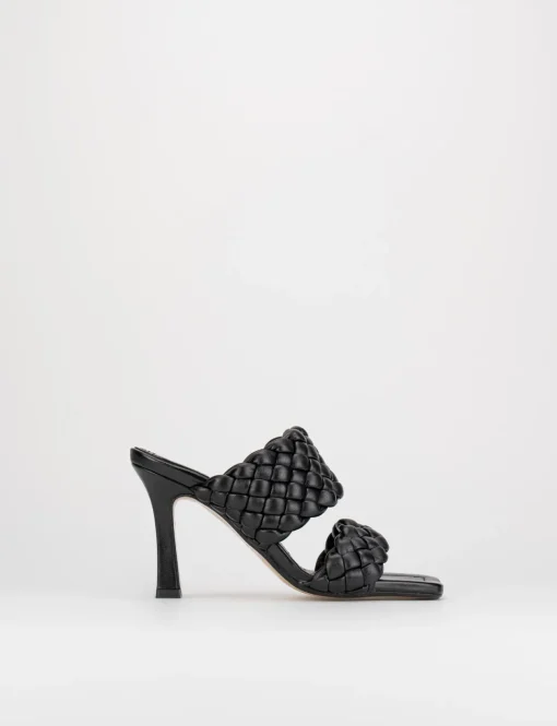 Ciabatta da passeggio tacco 9 cm nero