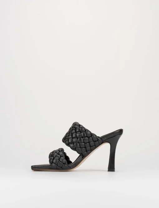 Ciabatta da passeggio tacco 9 cm nero