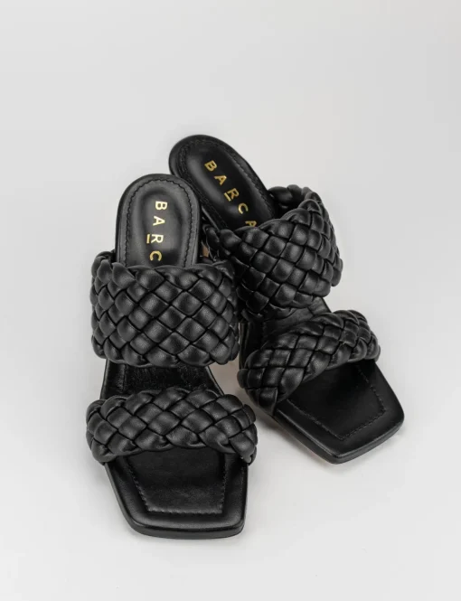 Ciabatta da passeggio tacco 9 cm nero