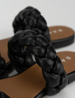 Ciabatta da passeggio tacco 1 cm nero pelle