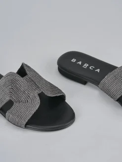 Ciabatta tacco 1 cm grigio pelle