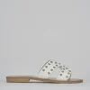 Ciabatta tacco 1 cm bianco pelle