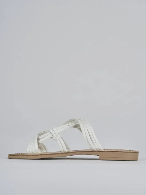 Ciabatta tacco 1 cm bianco pelle