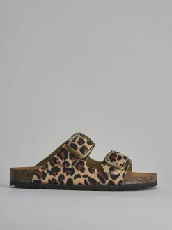 Ciabatta tacco 1 cm multicolor pelle