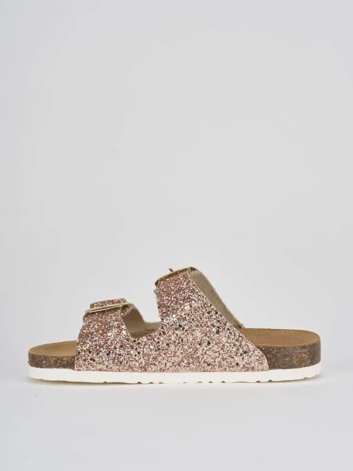 Ciabatta tacco 1 cm rosa glitter