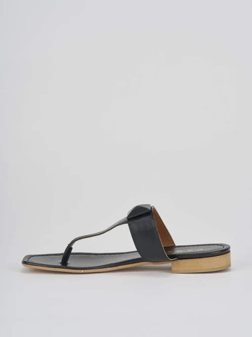 Ciabatte infradito tacco 1cm nero pelle