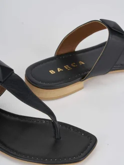 Ciabatte infradito tacco 1cm nero pelle