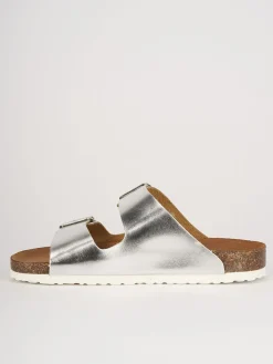 Ciabatte pelle argento