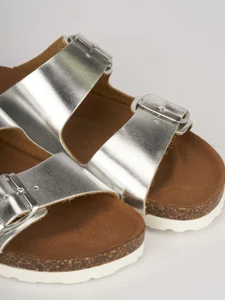 Ciabatte pelle argento