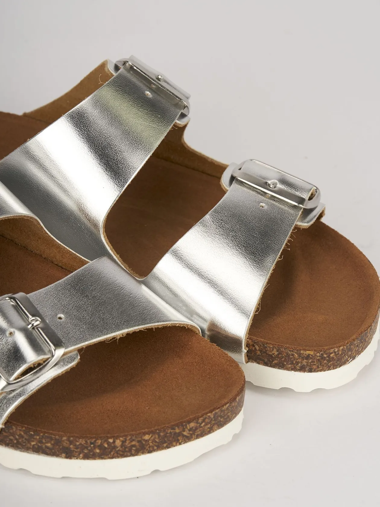 Ciabatte pelle argento