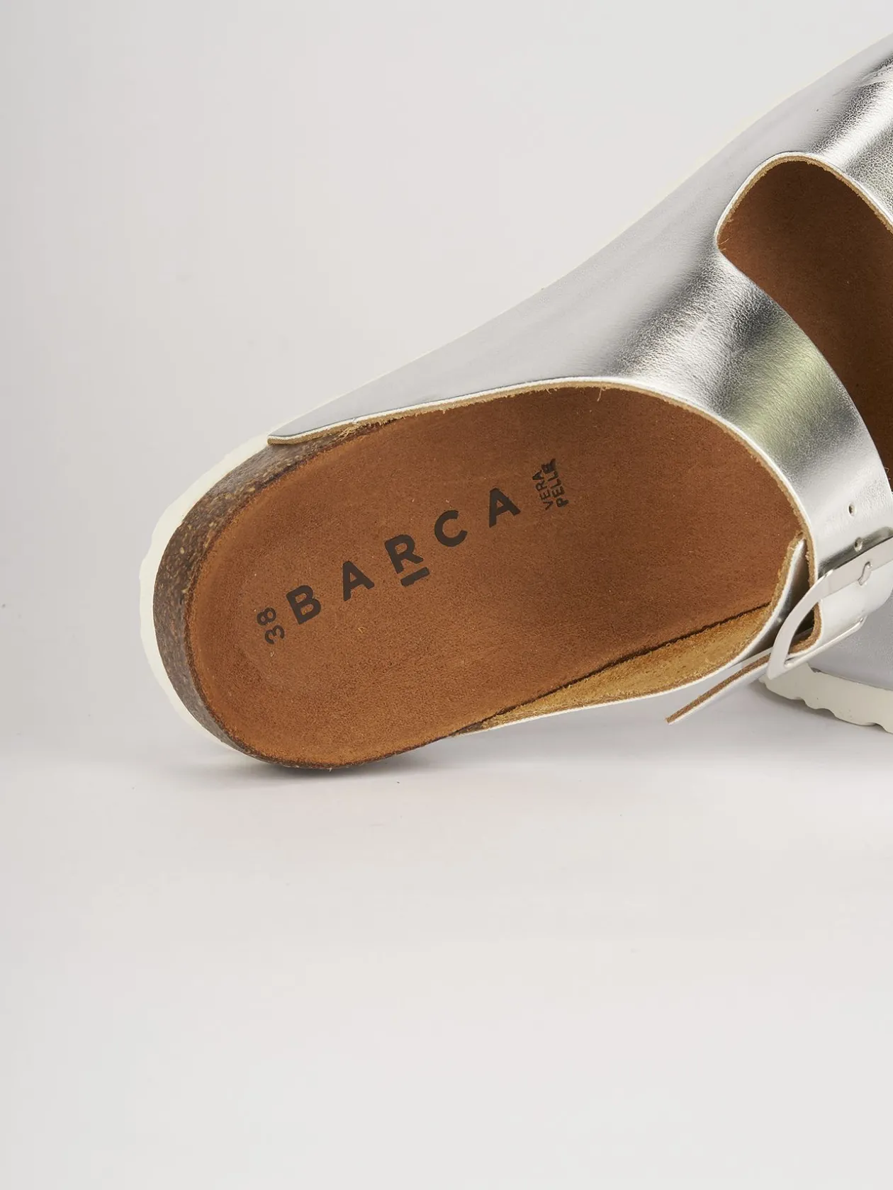 Ciabatte pelle argento