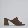 Ciabatte tacco 7cm camoscio testa