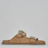 Ciabatte tacco 1cm camoscio marrone