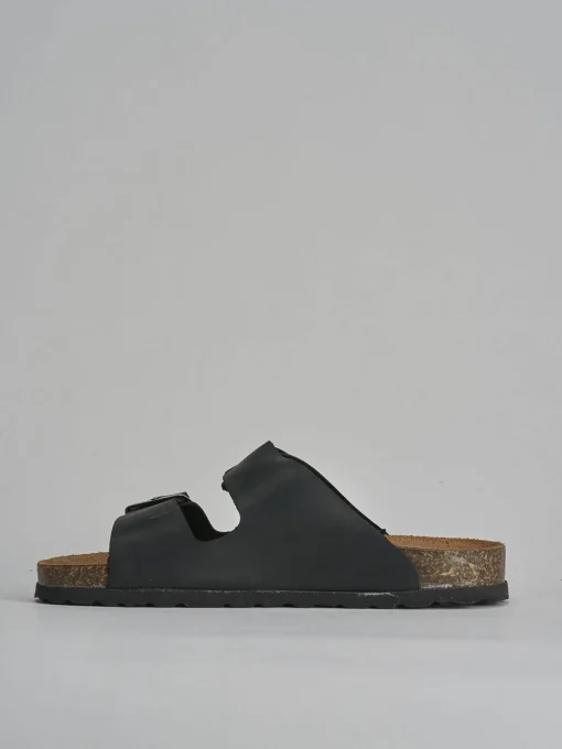 Ciabatte tacco 1cm nabuk nero
