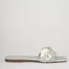 Ciabatte tacco 1cm pelle azzurro