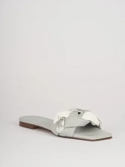 Ciabatte tacco 1cm pelle azzurro