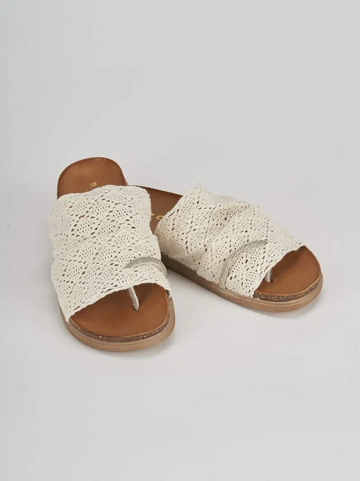 Ciabatte tacco 1cm pelle bianco